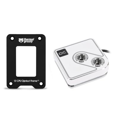 Alphacool Core 1 Aurora CPU Water Block and Thermal Grizzly 1851 Contact Frame Bundle, White