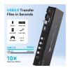 F7X3K0Z 8K HDMI+Displayport KVM Switch 2 Monitors 4 Computers 4K 144Hz Dual Display 4x2 USB 3.0 KVM Switch for 4 PC Share Keyboard Mouse(AU Power Plug) view 3