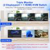 D3LX0Z1 8K@60Hz 4K@144Hz HDMI and 2 Displayport Triple Monitor KVM Switch for 2 Computer Share 3 Monitor, USB3.0 Switch with Audio Mic(with US Plug) view 3