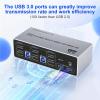 D3LX0Z1 8K@60Hz 4K@144Hz HDMI and 2 Displayport Triple Monitor KVM Switch for 2 Computer Share 3 Monitor, USB3.0 Switch with Audio Mic(with US Plug) view 4