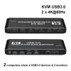 F7X3K0Z 2-In-2-Out MST KVM Matrix Switch 4K 60Hz HDMI2.0-Compatible USB 3.0 Hub Docking Station Dock PC Share Keyboard Printer HDD(2x2 KVM Matrix) view 3