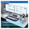 F7X3K0Z 2-In-2-Out MST KVM Matrix Switch 4K 60Hz HDMI2.0-Compatible USB 3.0 Hub Docking Station Dock PC Share Keyboard Printer HDD(2x2 KVM Matrix) view 4