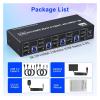 F7X3K0Z 8K@60Hz 2 DisplayPort +1 HDMI KVM Switch 3 Monitors 4 Computers,Triple Monitor for 4 Computer with Audio and 3 USB 3.0 Ports(with US Plug) view 2