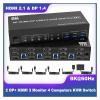 F7X3K0Z 8K@60Hz 2 DisplayPort +1 HDMI KVM Switch 3 Monitors 4 Computers,Triple Monitor for 4 Computer with Audio and 3 USB 3.0 Ports(with US Plug) view 3
