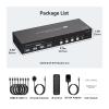 F7X3K0Z 8K HDMI+Displayport KVM Switch 2 Monitors 4 Computers 4K 144Hz Dual Display 4x2 USB 3.0 KVM Switch for 4 PC Share Keyboard Mouse(US Power Plug) view 2