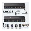 F7X3K0Z 8K HDMI+Displayport KVM Switch 2 Monitors 4 Computers 4K 144Hz Dual Display 4x2 USB 3.0 KVM Switch for 4 PC Share Keyboard Mouse(US Power Plug) view 4