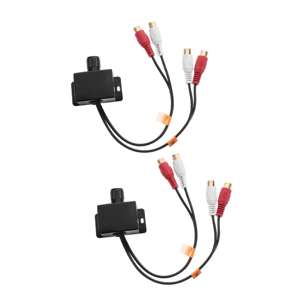 JECOMPRIS 2pcs Car Audio Amplifier Bass Control Knob RCA Level Controller Inline Volume Control Bass Knob for Speakers
