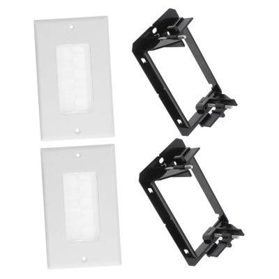 KONTONTY 1set Wall Plate Brush Pass-through Design for Efficient Cable Management Includes Brush and Frame for Home Theaters and Offices