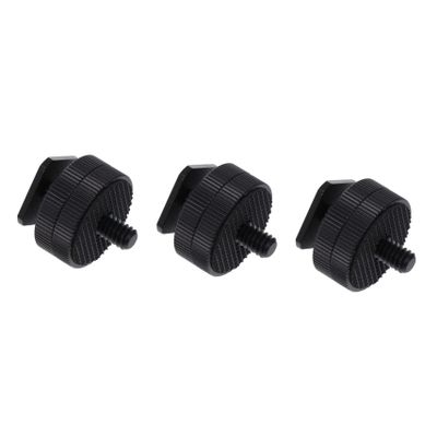 DirectNine Basics 3pcs Dual Layer Hot Shoe Screw Adapter Set for Camera for Mounting Led Lights Monitors and Microphones Tripods