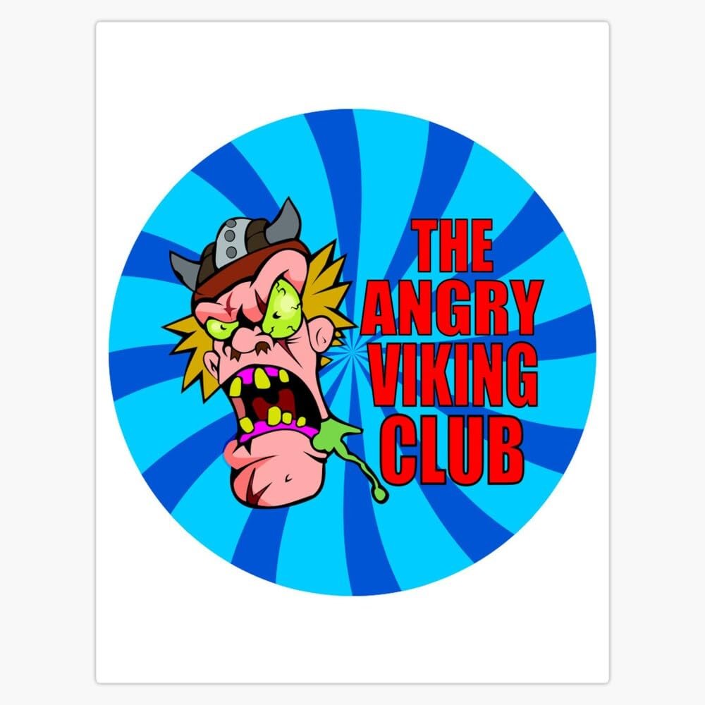 The Angry Viking Club Sticker Decal Car Window Water Bottle 5"