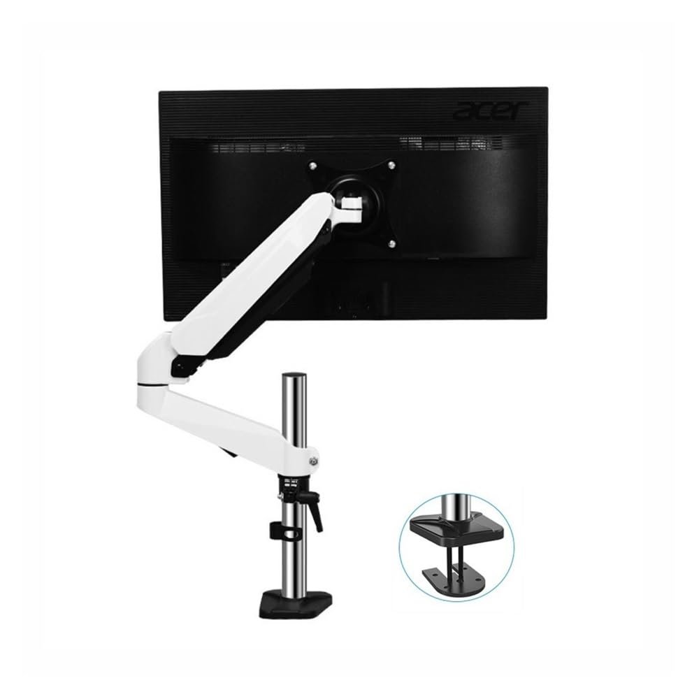 tanyunji001 Monitor Stand Single Monitor Arm, Monitor Desk Mount Stand for 15"-32" Screens Holds 4.4-17.6 lbs, Fully Adjustable Gas Spring Monitor Mount with Grommet Base 27 inch Monitor Stand(300mm)