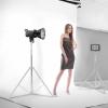 2 Pack Photography Light Stand, Stainless Steel Heavy Duty Tripod Stand with 1/4" to 3/8" Universal Adapter, 3.77-9.19ft Height Adjustable for Photography Studio Monolight Softbox Reflector Silver view 4