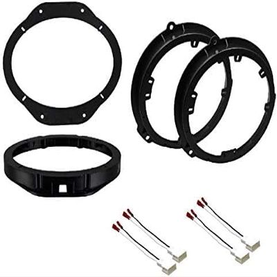 6x9 Front and 6" 6.5" 6.75" Rear Car Stereo Speaker Install Adapter Mount Bracket Plates and Speaker Wire Connectors- Made for Ford: 2018-2024 Expedition, 2020-2024 Explorer
