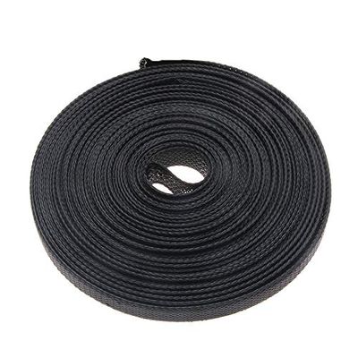 10M 10mm Black Insulation Tight Nylon PET High Density Braided Cable Sleeve Wire Gland Cables Protection
