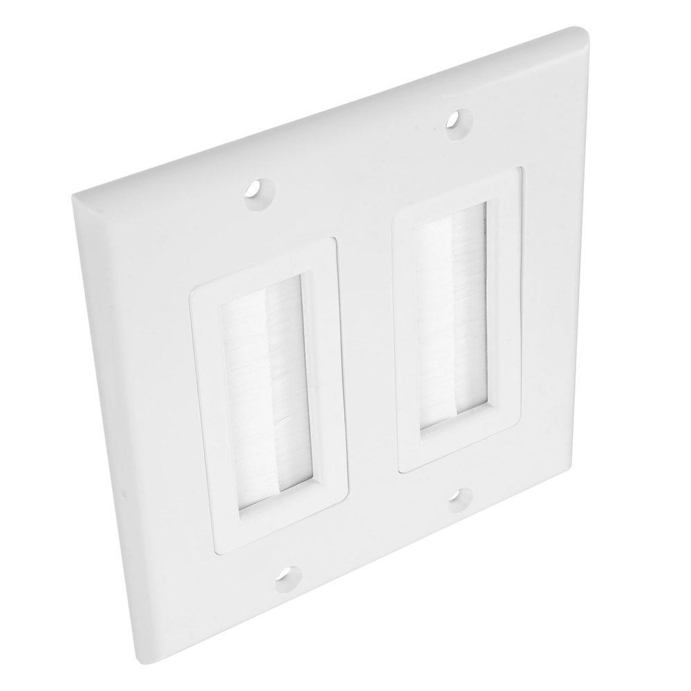Hoement Hide Wires in Wall Wall Plate Pass Through Cable Management Low Voltage Wire Gang Plate