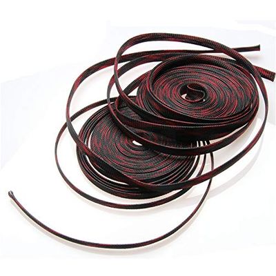 100M Red&Black Expandable Insulated Cable Sleeve Wrapper Protecting Tight PET Braided Sleeves Wire Gland Insulated