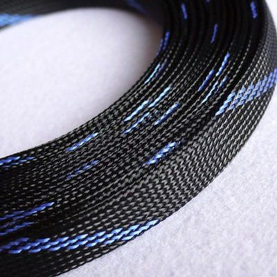 1-10M 3-50mm Black-blue Cable Sleeves Snakeskin Mesh Wire PET Expandable Insulation Sheathing Braided Pipe Protect Nylon Tight - (Color: 1Meter, Inside Diameter: 6mm)