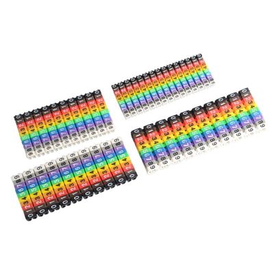 100pcs/Lot cable Marker M Type CAT 6 Clip Network Ethernet Wire Number Snap type color digital number tube - (Color: 6mm)
