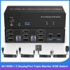 D3LX0Z1 HDMI + 2 Displayport USB 3.0 KVM Switch Triple Monitor for 2 Computers 3 Monitors,4K@60Hz KVM Switch with Audio Microphone(with US Plug) view 2