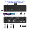 D3LX0Z1 HDMI + 2 Displayport USB 3.0 KVM Switch Triple Monitor for 2 Computers 3 Monitors,4K@60Hz KVM Switch with Audio Microphone(with US Plug) view 3