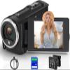 Muitune Camcorder Video Camera QHD 2.7K 56MP 16X Digital Zoom Vlogging Camera with LED Fill Light for YouTube, 2.8 Inch 270 Degree Rotation LCD Screen Camcorder with 32GB SD Card and Two Batteries view 1