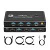 D3LX0Z1 USB 3.0 4K@60Hz HDMI-Compatible KVM 2x1 Switch with Remote for 2 Computers Share 1 Monitor/Keybord/Mouse/Printer(4 USB Devices) view 1