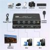 D3LX0Z1 USB 3.0 4K@60Hz HDMI-Compatible KVM 2x1 Switch with Remote for 2 Computers Share 1 Monitor/Keybord/Mouse/Printer(4 USB Devices) view 4