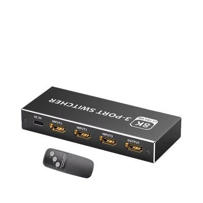 D3LX0Z1 HDMI Switcher 4K 144Hz HDR 3D Video Splitter 3/4/5 in 1 Out for PS*4/5 Ma*cbook Pro Game Console Switch Share 1 Monitor TV(5 in 1 Out)