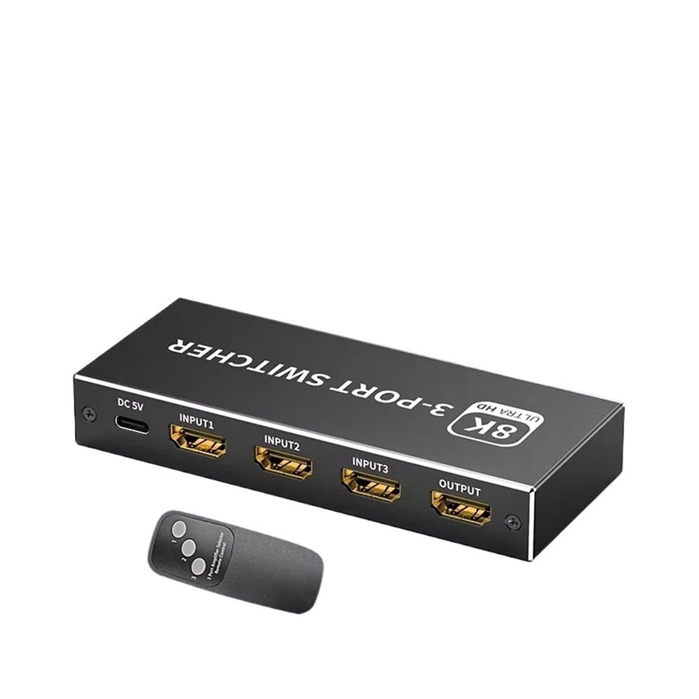 D3LX0Z1 HDMI Switcher 4K 144Hz HDR 3D Video Splitter 3/4/5 in 1 Out for PS*4/5 Ma*cbook Pro Game Console Switch Share 1 Monitor TV(5 in 1 Out)