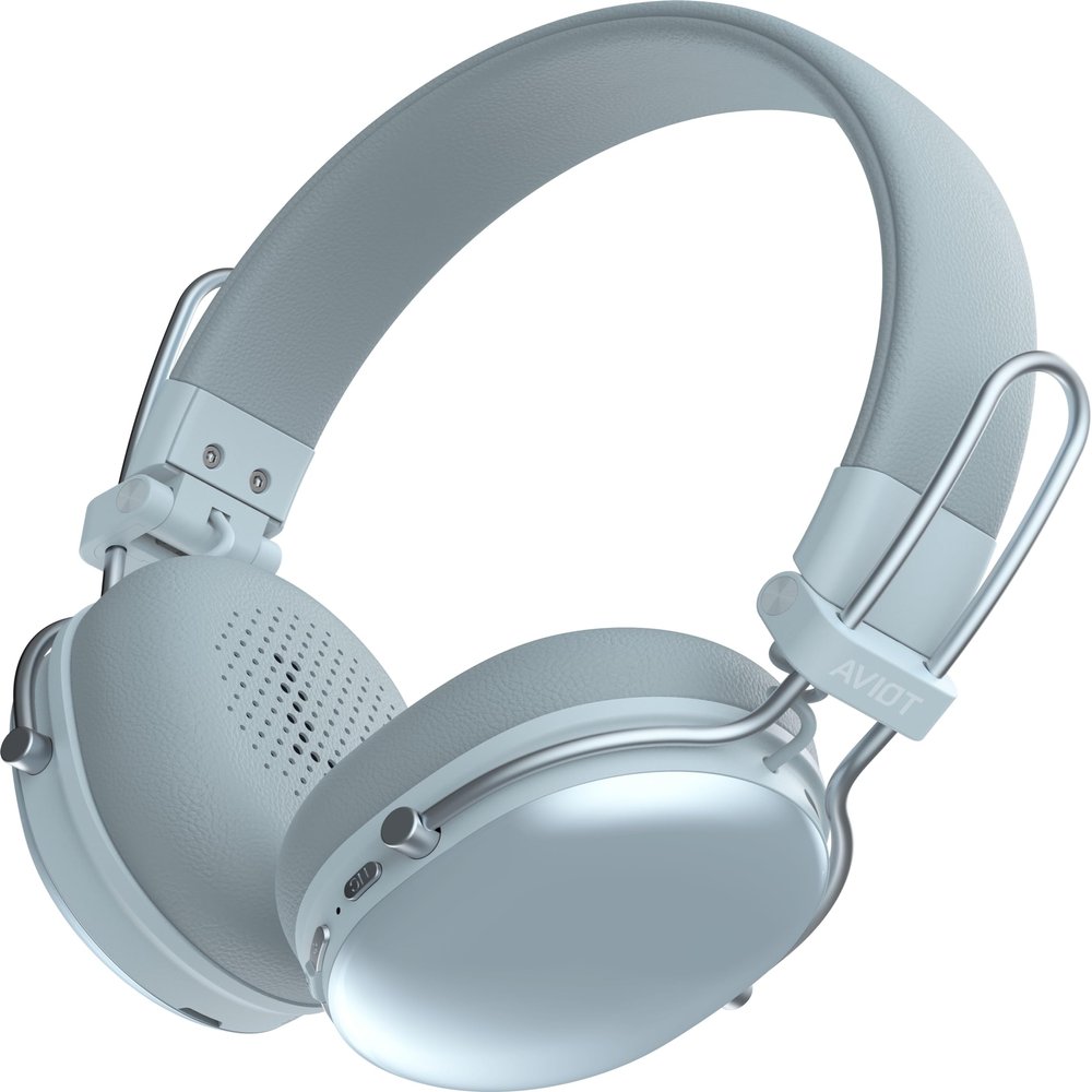AVIOT WA-Q1 Noise-Canceling Wireless Headphones | On-Ear Headphones, 55-Hour Playback, Fast Charging, Drivers, Stylish Design, Lightweight, Comfortable Fit, Compact Foldable Design (BL)