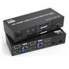 D3LX0Z1 8K Dual Monitor HDMI KVM Switch 2 Monitors 2 Computers,4 USB Devices, Audio Microphone and SD TF Card, 8K@60Hz 4K@120Hz(US Power Plug) view 1