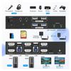 D3LX0Z1 8K Dual Monitor HDMI KVM Switch 2 Monitors 2 Computers,4 USB Devices, Audio Microphone and SD TF Card, 8K@60Hz 4K@120Hz(US Power Plug) view 2