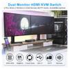D3LX0Z1 8K Dual Monitor HDMI KVM Switch 2 Monitors 2 Computers,4 USB Devices, Audio Microphone and SD TF Card, 8K@60Hz 4K@120Hz(US Power Plug) view 3