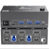 D3LX0Z1 8K KVM Switch 2 PC 2 Monitors, Display Port + HDMI Dual Monitor KVM Switch for 2 PC Share 2 Monitors and 4 USB 3.0 Devices(HH with UK Plug) view 1