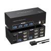 F7X3K0Z 8K 2x3 Triple Monitor KVM Switcher for 2 Computers,HDMI USB 3.0 KVM Switch 3 Monitors 2 Computers 8K 60Hz 4K 120Hz(US Plug) view 2