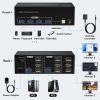 F7X3K0Z 8K 2x3 Triple Monitor KVM Switcher for 2 Computers,HDMI USB 3.0 KVM Switch 3 Monitors 2 Computers 8K 60Hz 4K 120Hz(US Plug) view 3