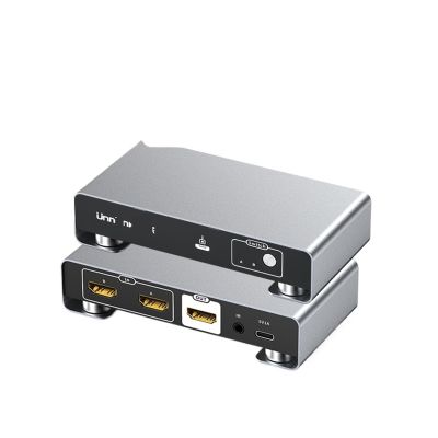 D3LX0Z1 HDMI Switch 8K 60Hz 4K 120Hz HDMI-Compatible Switcher 2 in 1 Out with Remoter Control Converter for Xb*ox P*S5 Monitors TV(EU Plug)