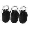 CAXUSD 3pcs Neoprene Camera Lens Case Drawstring Lens Pouches for Dslr and Mirrorless Lenses Protects from Moisture and Scratches Easy to Carry with Carabiner Clip view 1