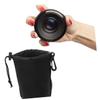 CAXUSD 3pcs Neoprene Camera Lens Case Drawstring Lens Pouches for Dslr and Mirrorless Lenses Protects from Moisture and Scratches Easy to Carry with Carabiner Clip view 3