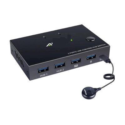 L6AS0F7 2 in 1 Out HDMI KVM Switch Box for 2 PC Sharing Keyboard Mouse Printer Plug Paly Video Display USB Sw*ltch Splitter(with Controller)