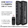Y0S3QZ1 2 in 2 Out MST KVM Switch Matrix 4K 60Hz HDMI-compatible2.0 USB 3.0 Hub Docking Station Dock PC Share Keyboard Printer Mouse(2x2 KVM Switch) view 2