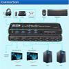 Y0S3QZ1 2 in 2 Out MST KVM Switch Matrix 4K 60Hz HDMI-compatible2.0 USB 3.0 Hub Docking Station Dock PC Share Keyboard Printer Mouse(2x2 KVM Switch) view 4