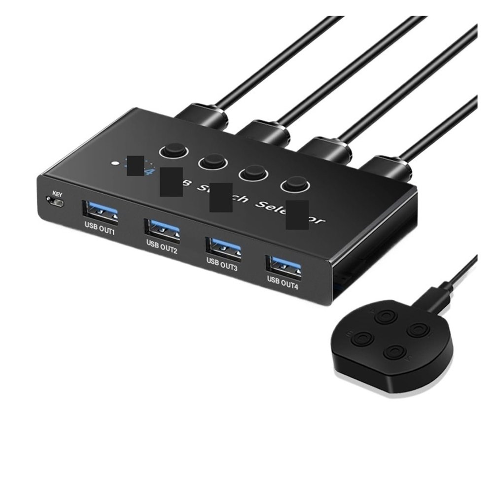 L6AS0F7 KVM Switch USB 3.0 Switch Shared Controller Hub Adapter 4 Inputs 4 Outputs USB 3.0 Switcher for PC Laptop Printer Keyboard Mouse(USB2.0)