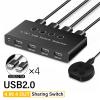 L6AS0F7 KVM Switch USB 3.0 Switch Shared Controller Hub Adapter 4 Inputs 4 Outputs USB 3.0 Switcher for PC Laptop Printer Keyboard Mouse(USB2.0) view 2