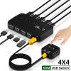 L6AS0F7 KVM USB Switch 4 Input 4 Output KVM Switch Key Switcher USB2.0 Hub for Computer Keyboard Mouse U Disk Printer Shared Controller(4 in 4 Out) view 2
