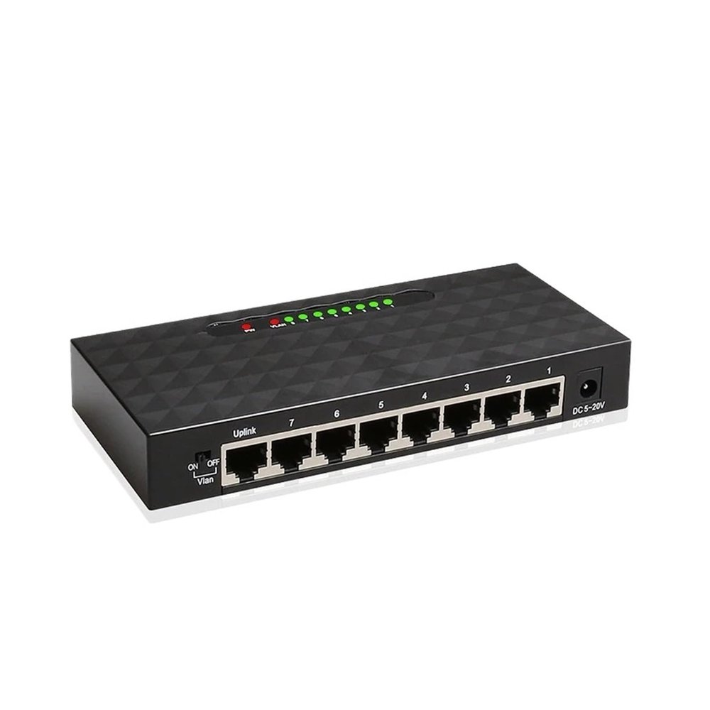 YI53ZX0 5 8 Port 1000Mbps Gigabit Network Switch Ethernet Smart Switcher High Performance RJ45 Hub Internet Splitter(US 8 Port 1000Mbps)