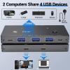 10Gbps USB Switch 2 Computers Share 4 USB 3.2 Ge*n 2 Ports,USB Switcher Selector for PC Laptop Keyboard Mouse Webcam Portable SSD view 3