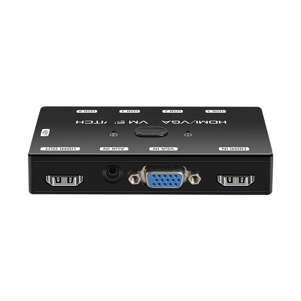 L6AS0F7 KVM Switch Hybrid VGA HDMI Two in One Out Computer Monitoring Video Recorder HDMI Shared Display Screen Keyboard Mouse