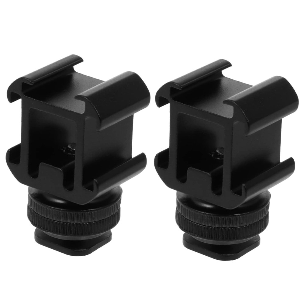 Gadpiparty 2sets Professional Hot Shoe Mount Adapter for Camera Three-Socket Design for Video Light Easy Installation Accessory for Live Streaming and Photography
