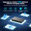 8 Port 2.5Gigabit Ethernet Switch Unmanaged with 10G SFP, Compatible with 10/100/1000Mbps, Metal Fanless Network Switch view 3